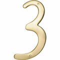 Hillman Hillman Group 847045 4 in. Brass Nail-On Traditional House Number 3   - 3 per Pack 3 Piece 847045